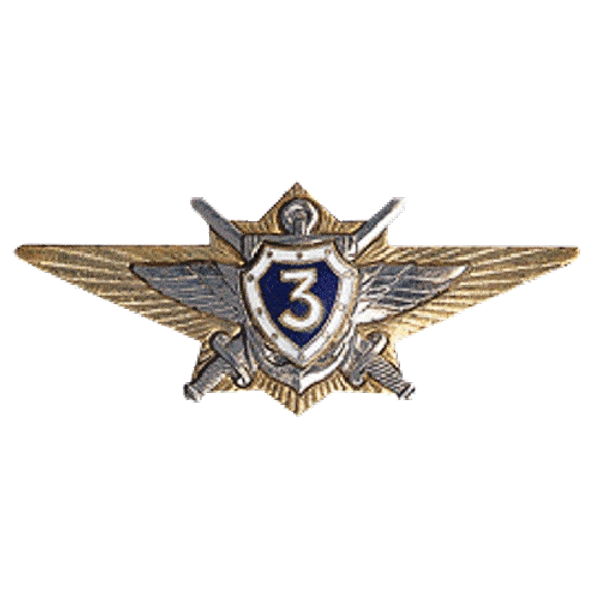 Знак "Классность ВС офицерский 3"  (золотой, металл)