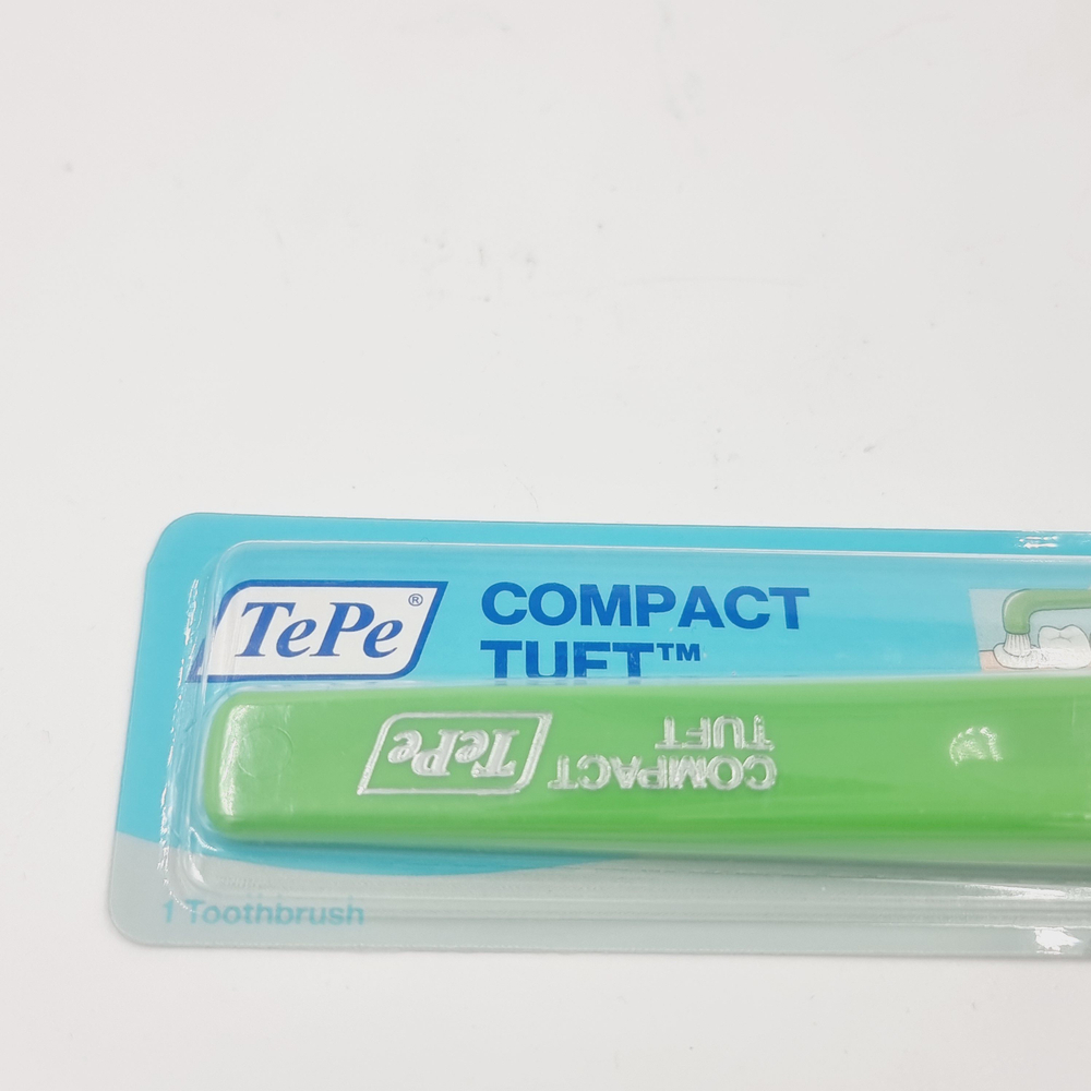 Монопучковая щетка TePe Compact Tuft, для брекетов и протезов, зеленая, 1 шт. (Швеция)