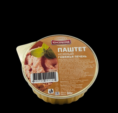Паштет нежный с говяжьей печенью 90гр*60 Консервленд