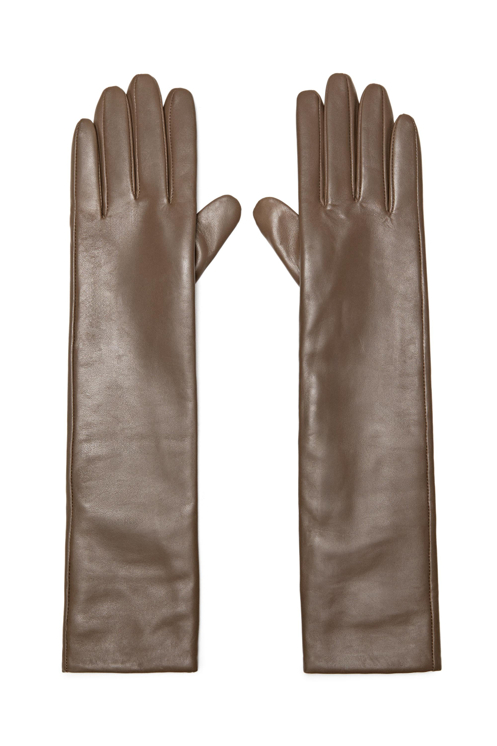 Massimo Dutti Длинные перчатки из кожи наппа - Limited Edition, бежевый