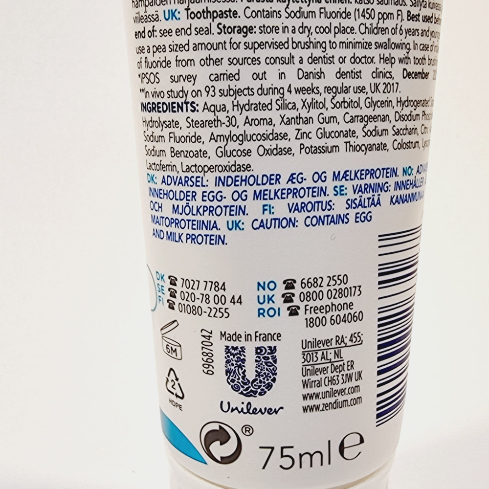 Зубная паста освежающая Zendium Extra Fresh 75 мл (из Финляндии)