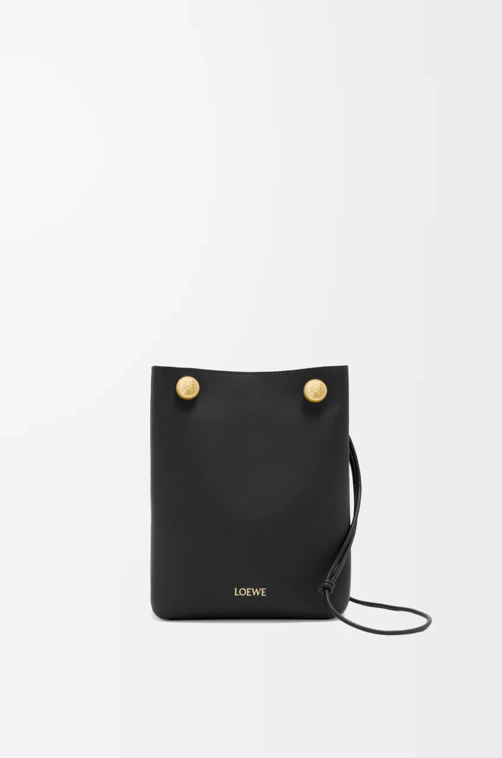 Loewe Сумка-мешок Pebble из гладкой телячьей кожи, черный