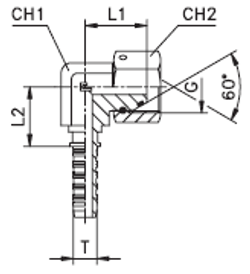 Фитинг DN 08 BSP (Г) 3/8 (90)  compact (o-ring)