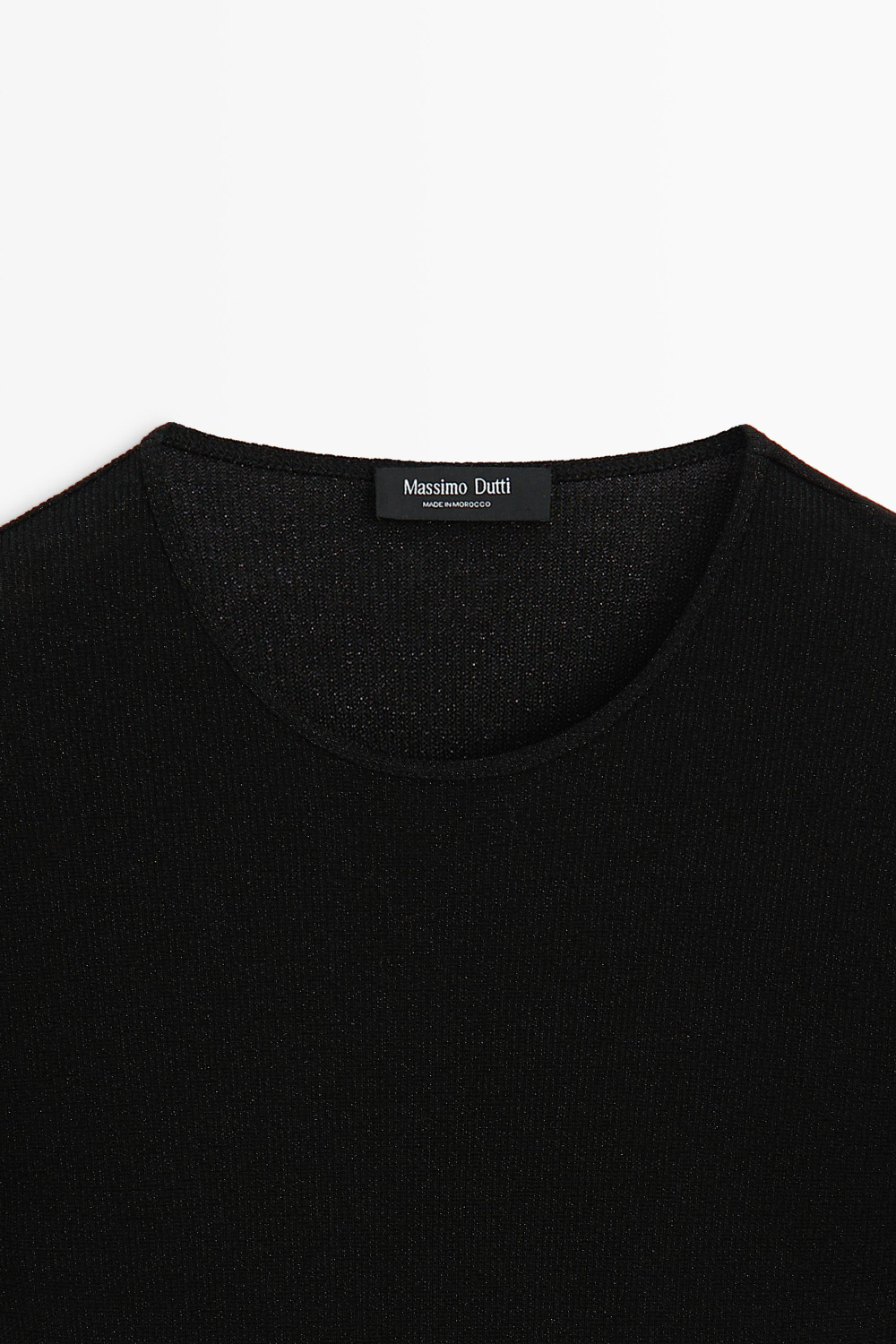 Massimo Dutti Футболка с длинными рукавами с металлическим блеском, черный