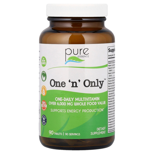 Pure Essence, One 'n' Only, цельнопищевые мультивитамины, 90 таблеток