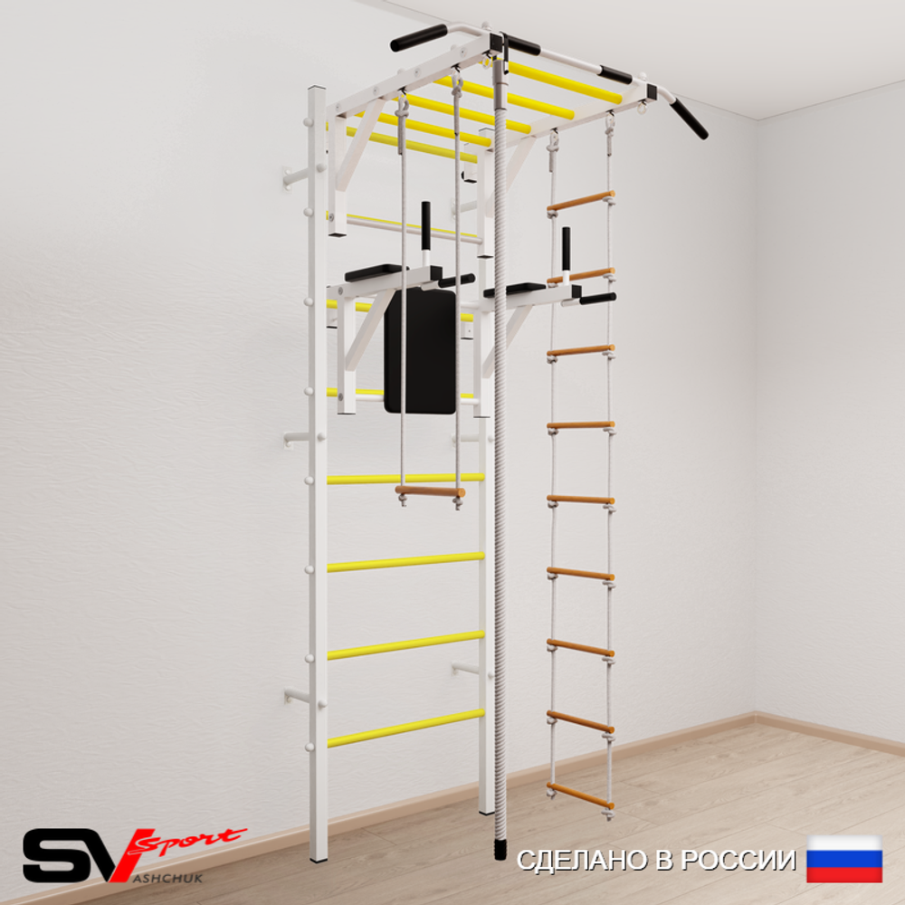 Шведская стенка Sv Sport усиленная 647 (Турник рукоход/Брусья/Канат/Лестница/Трапеция)