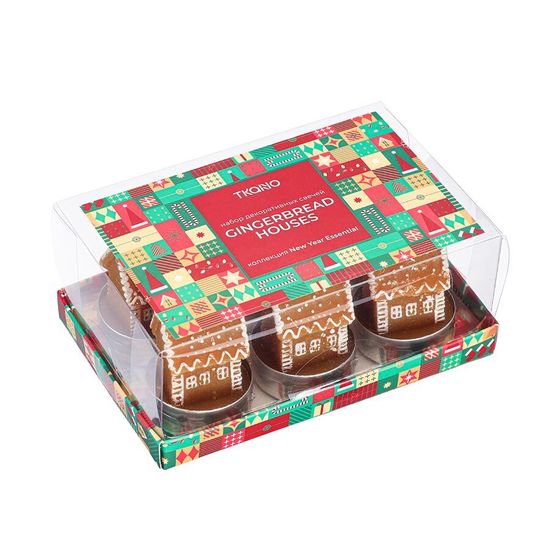 Набор декоративных свечей gingerbread houses из коллекции new year essential