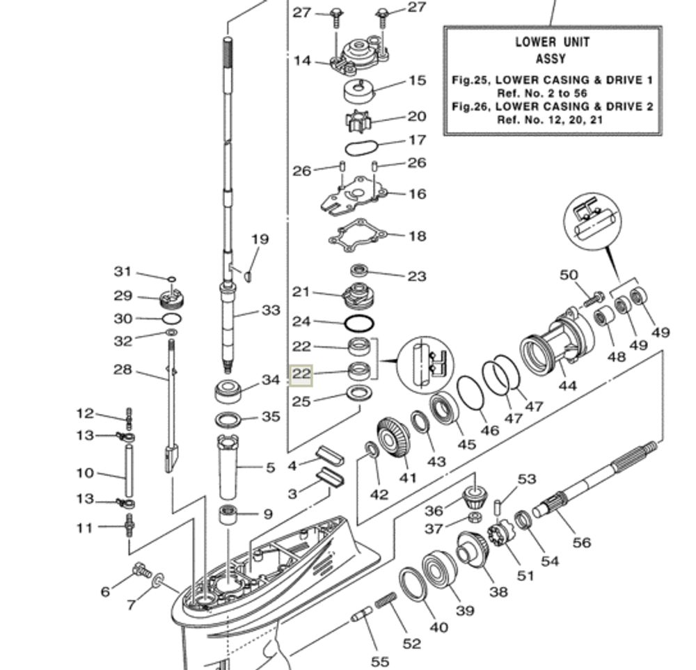 Сальник вертикального вала Yamaha 9310122M6000