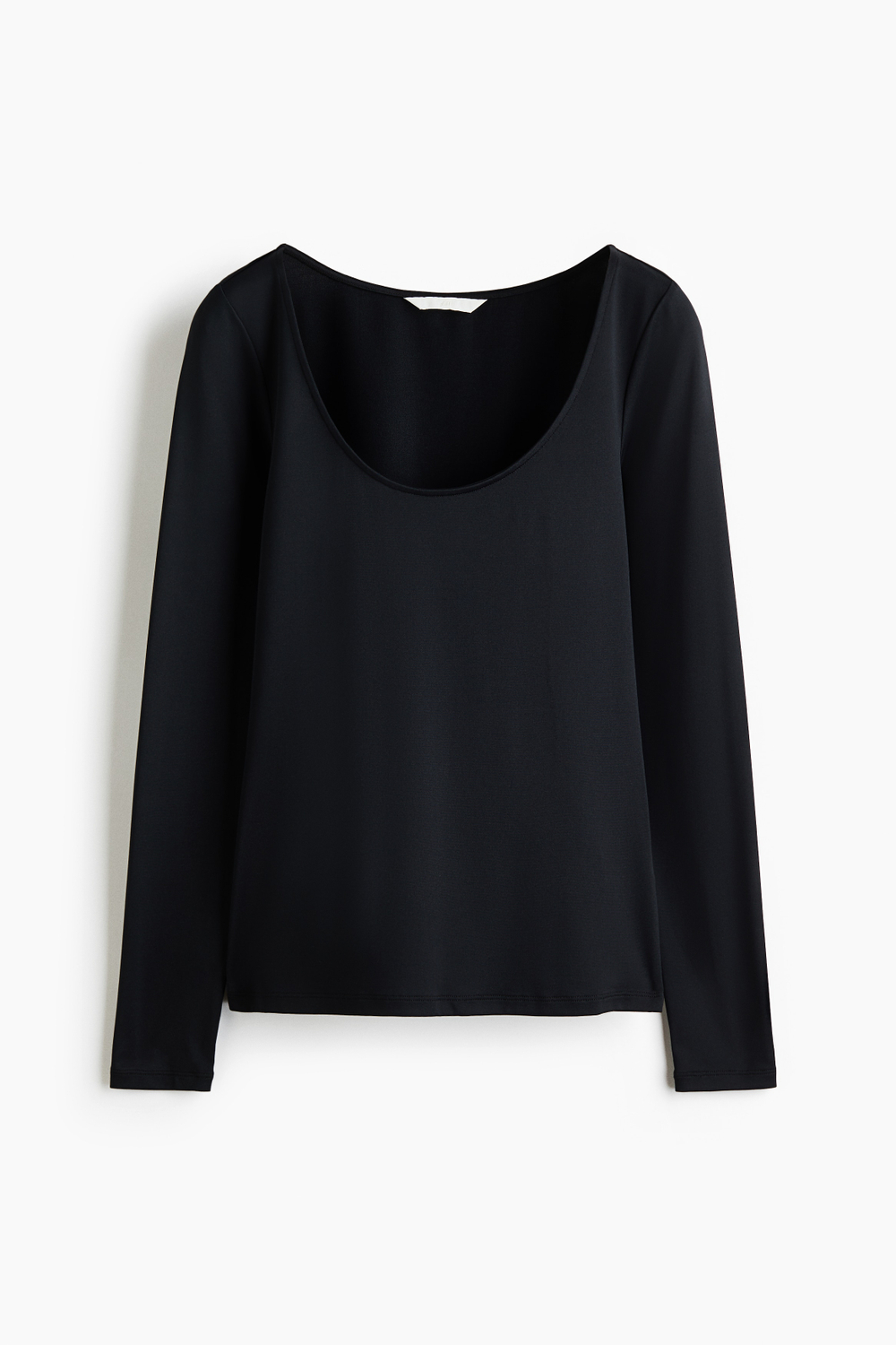 Топ с длинными рукавами и глубоким круглым вырезом - H&M