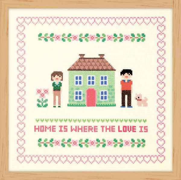 Набор для вышивания нитками XIU Crafts, Дом зеленого цвета, 25х25 см