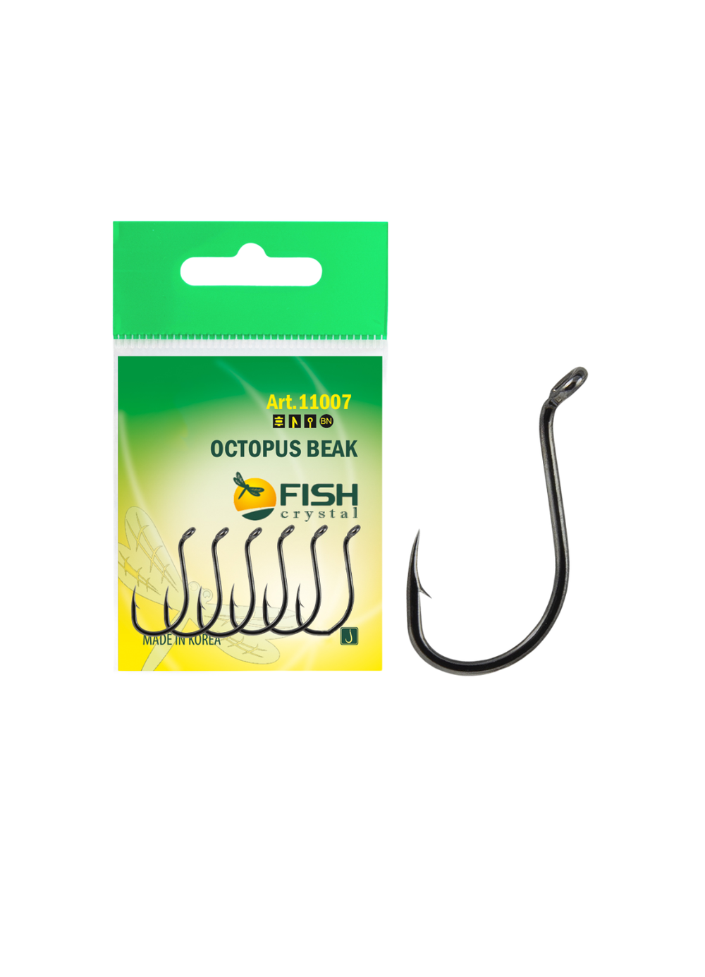 Крючок рыболовный Fish Crystal OCTOPUS BEAK 11007 №6 (5 упаковок)