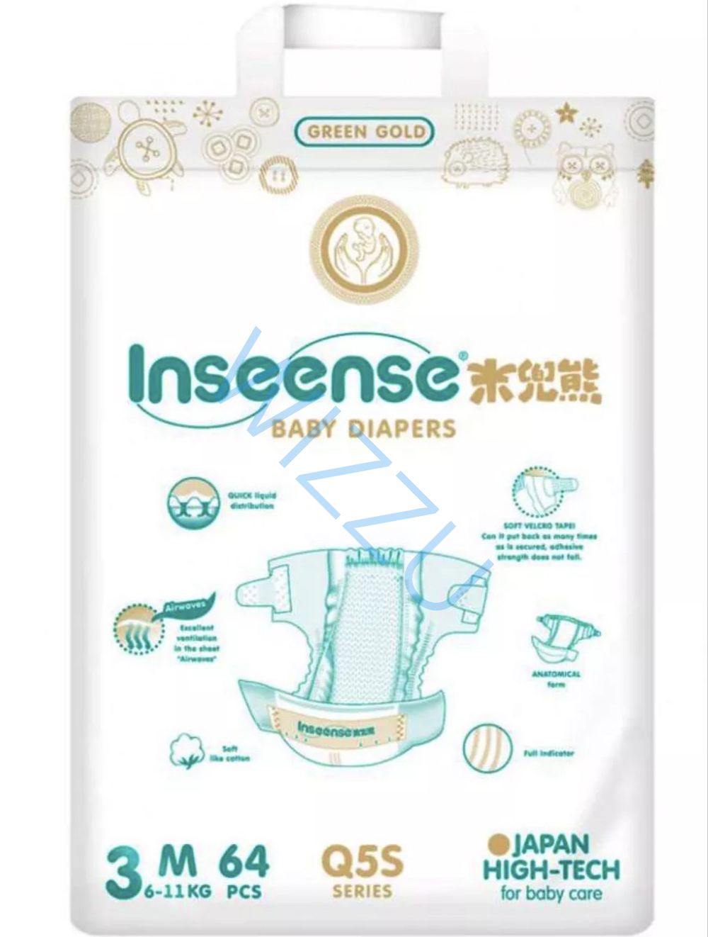 Подгузники M (6-11 кг) Inseense Q5S 64шт