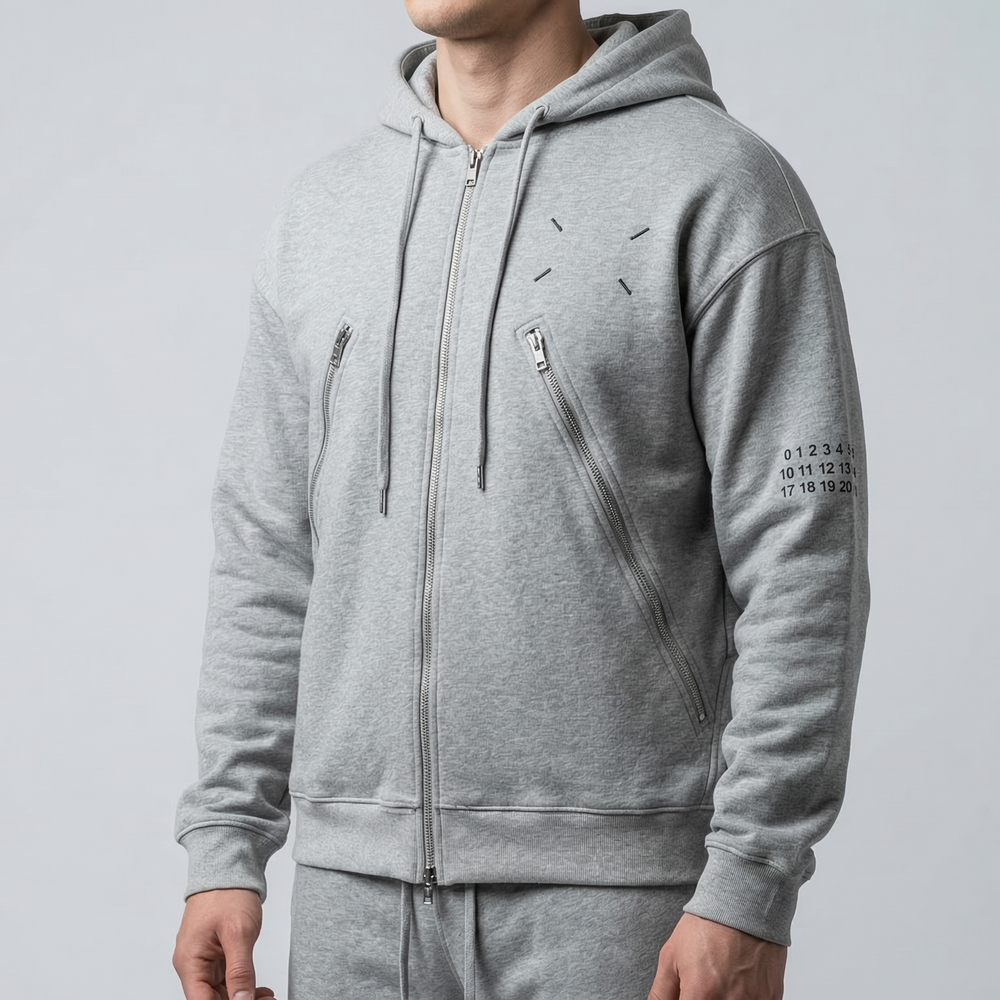 Худи Zip Maison Margiela #1 • Серый