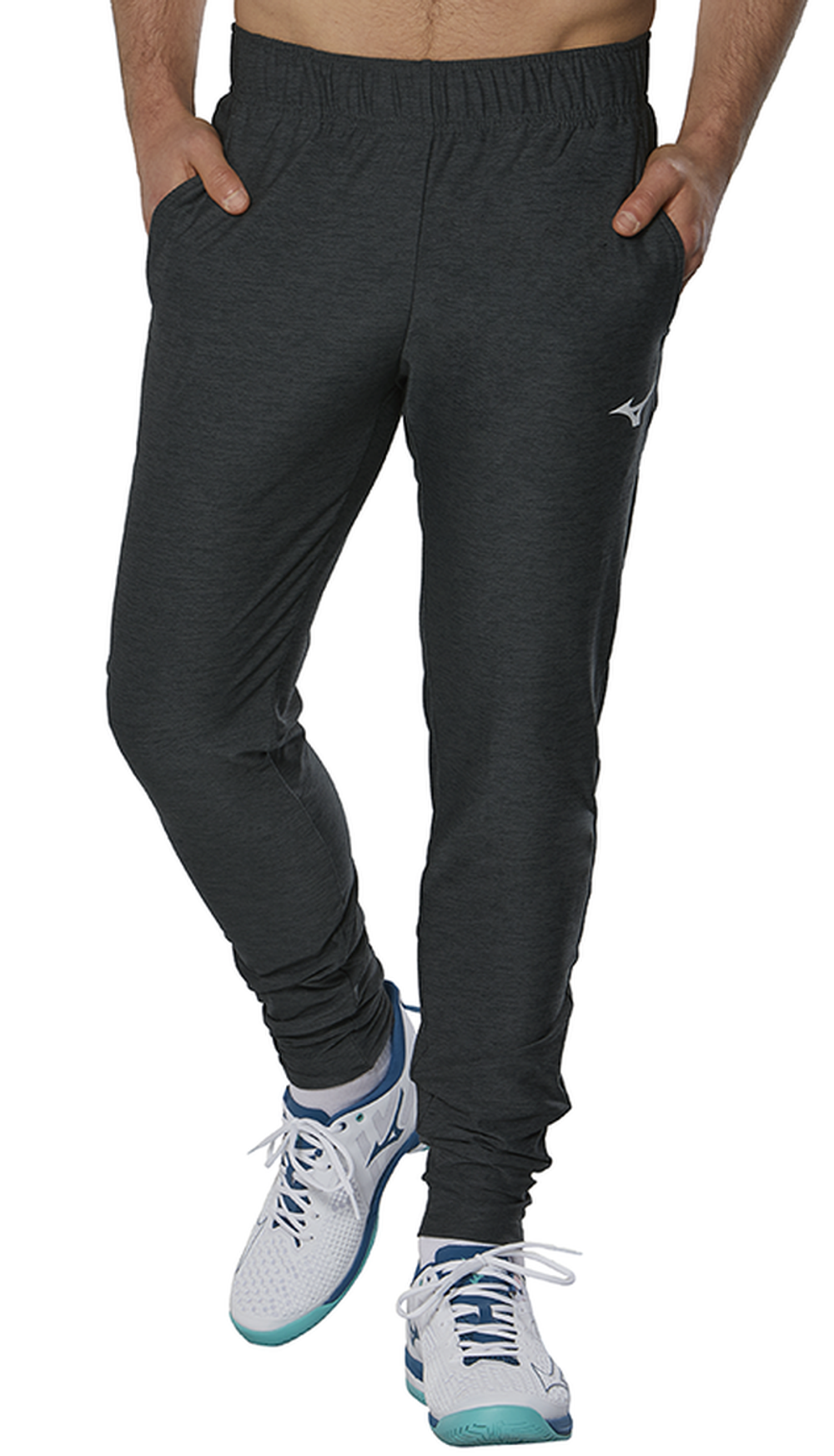 Мужские теннисные штаны Mizuno Training Pant - black melange