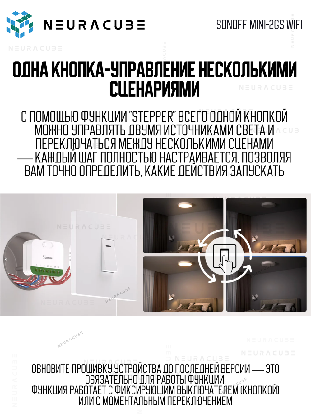 Умное Двухканальное WiFi (Matter) реле SONOFF MINI-2GS (10А/2200Вт-на канал)