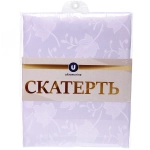 Скатерть 148*180 см «Классика», листья, цвет белый