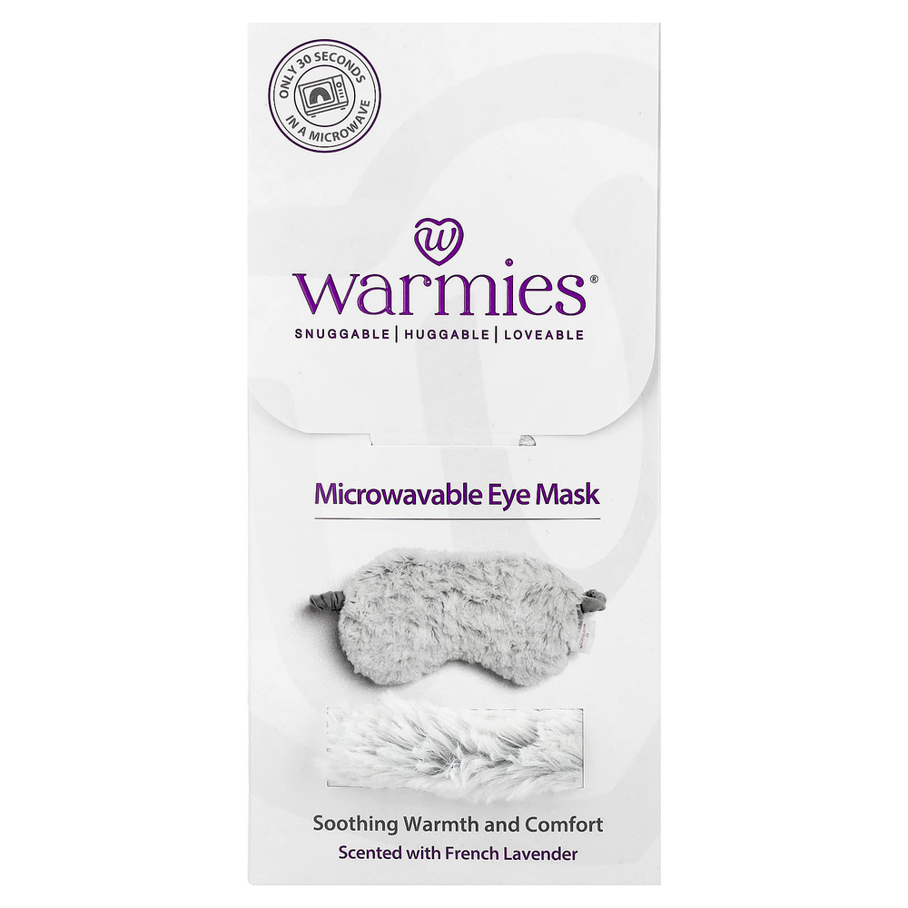Warmies, маска на глаза для микроволновой печи, серый зефир, французская лаванда, 1 шт.