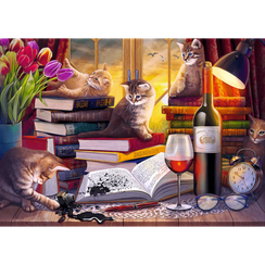 Pazl \ Puzzle \ Пазлы Puzzles - "2000" - Cat's evening