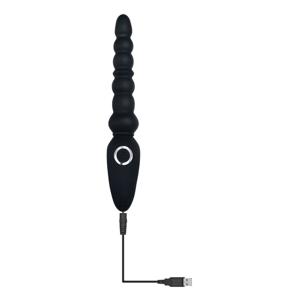 Черная анальная виброелочка Magic Stick - 22,6 см. (Цвет: черный)