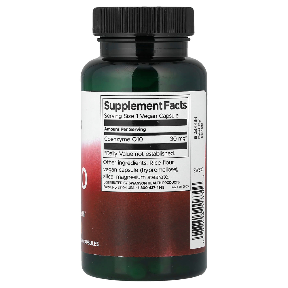 Swanson Vitamins, коэнзимQ10, 30 мг, 120 веганских капсул