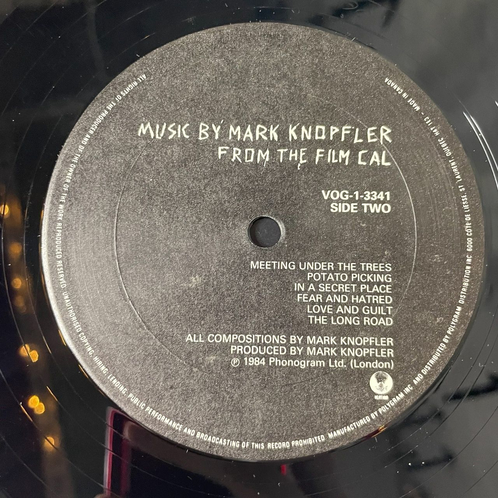 Винтажная виниловая пластинка LP Mark Knopfler Music By Mark Knopfler From The Film Cal (Canada 1984)