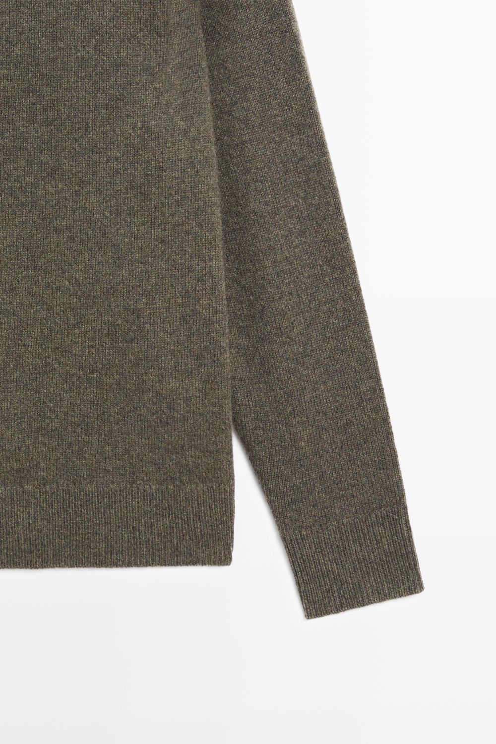 Massimo Dutti Свитер оверсайз из 100% кашемира, серовато-зеленый