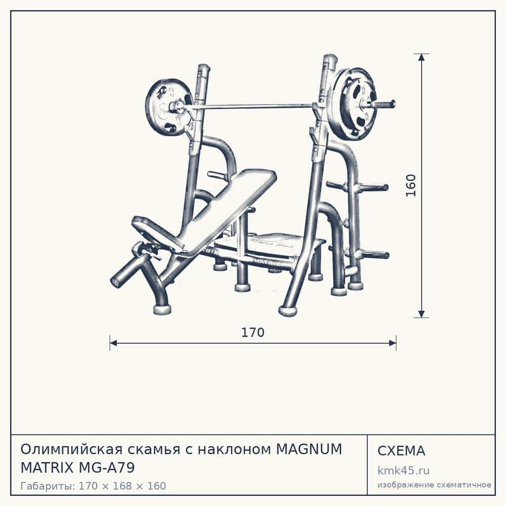 Олимпийская скамья с наклоном MAGNUM MATRIX MG-A79 — от 232 000 ₽