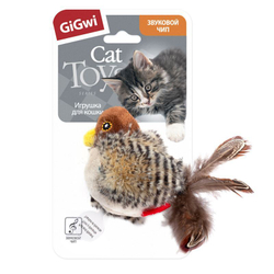 GiGwi 75306 Игрушка д/кошки Птичка со звуковым чипом 13см