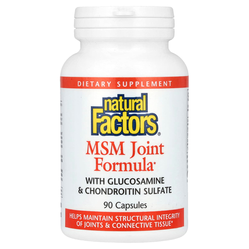 Natural Factors, средство для здоровья суставов с МСМ, глюкозамином и хондроитинсульфатом, 90 капсул