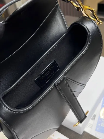 Сумка Dior Saddle с ремнем черный