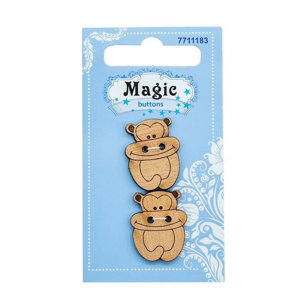 Украшения декоративные: пуговицы Обезьянка, 2 шт, Magic Buttons LW780-V47