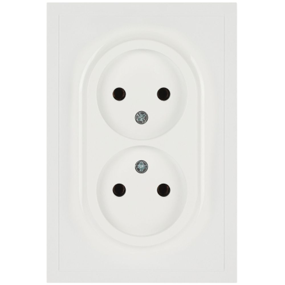 Розетка ЭРА Galaxy 15-2107-01 без заземления двойная 2X2P 16А-250В IP20 белый | Эра Galaxy