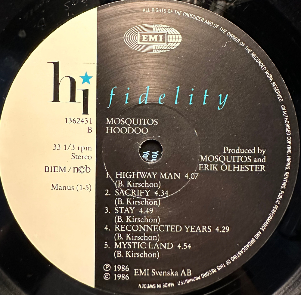 Mosquitos- Hoodoo (Швеция 1986г.)