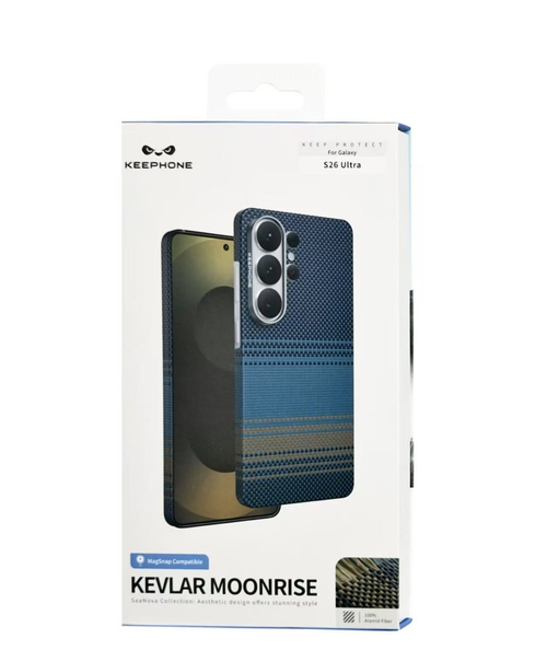 Накладка для Samsung Galaxy S26 Ultra Keephone Kevlar Moonrise MagSnap синий