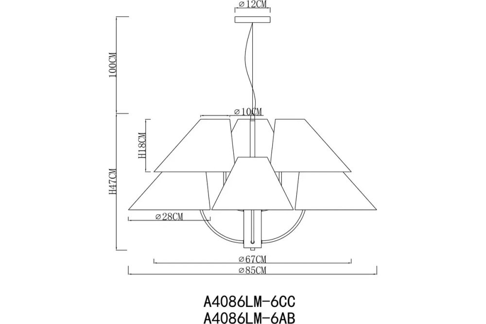 Подвесная люстра Arte Lamp RONDO A4086LM-6CC