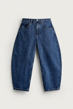 ZARA ДЖИНСЫ BALLOON FIT, СИНИЙ