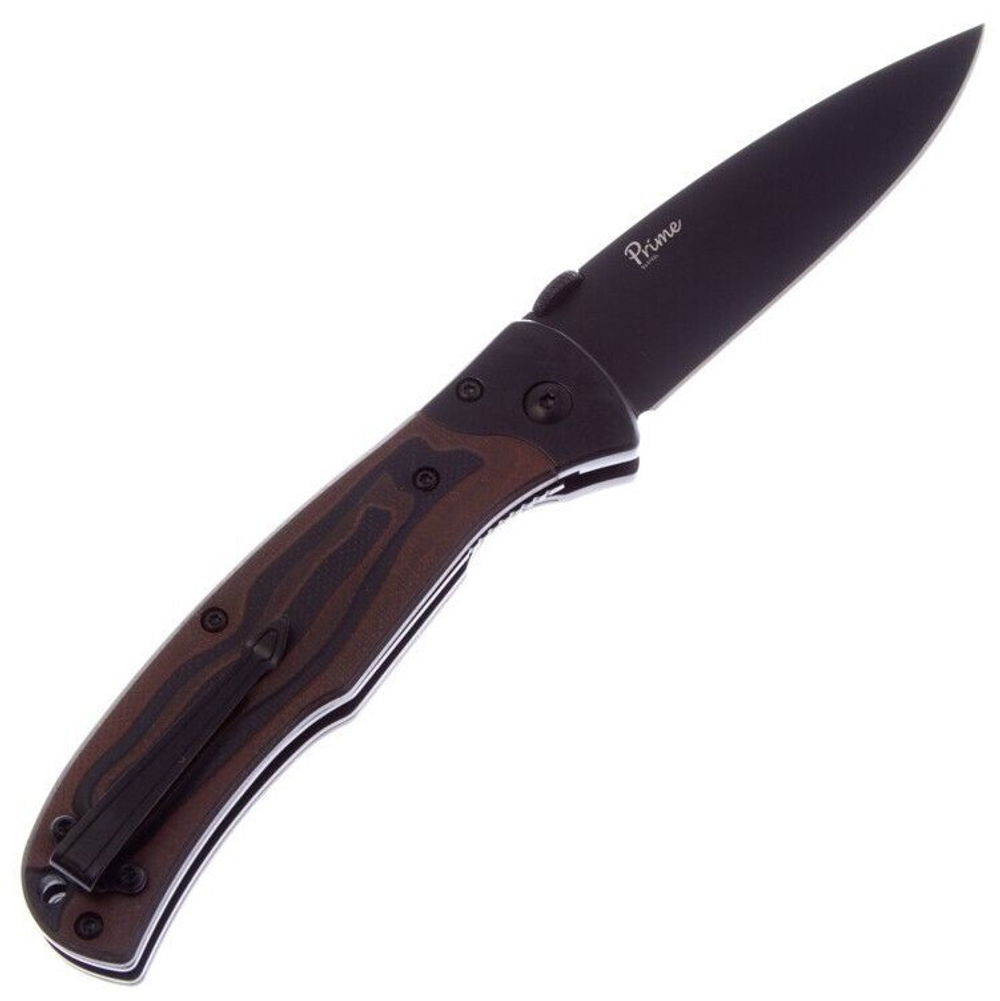 Складной нож Prime D2 Black Titanium, G10 Black-Red Handle, Kizlyar Supreme, 4650065056014