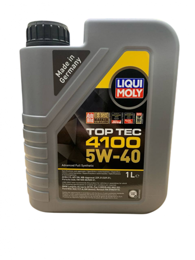 Масло моторное LIQUI MOLY Top Tec 4100 5W-40 синтетическое 1 л  9510 / 3700 / 7500