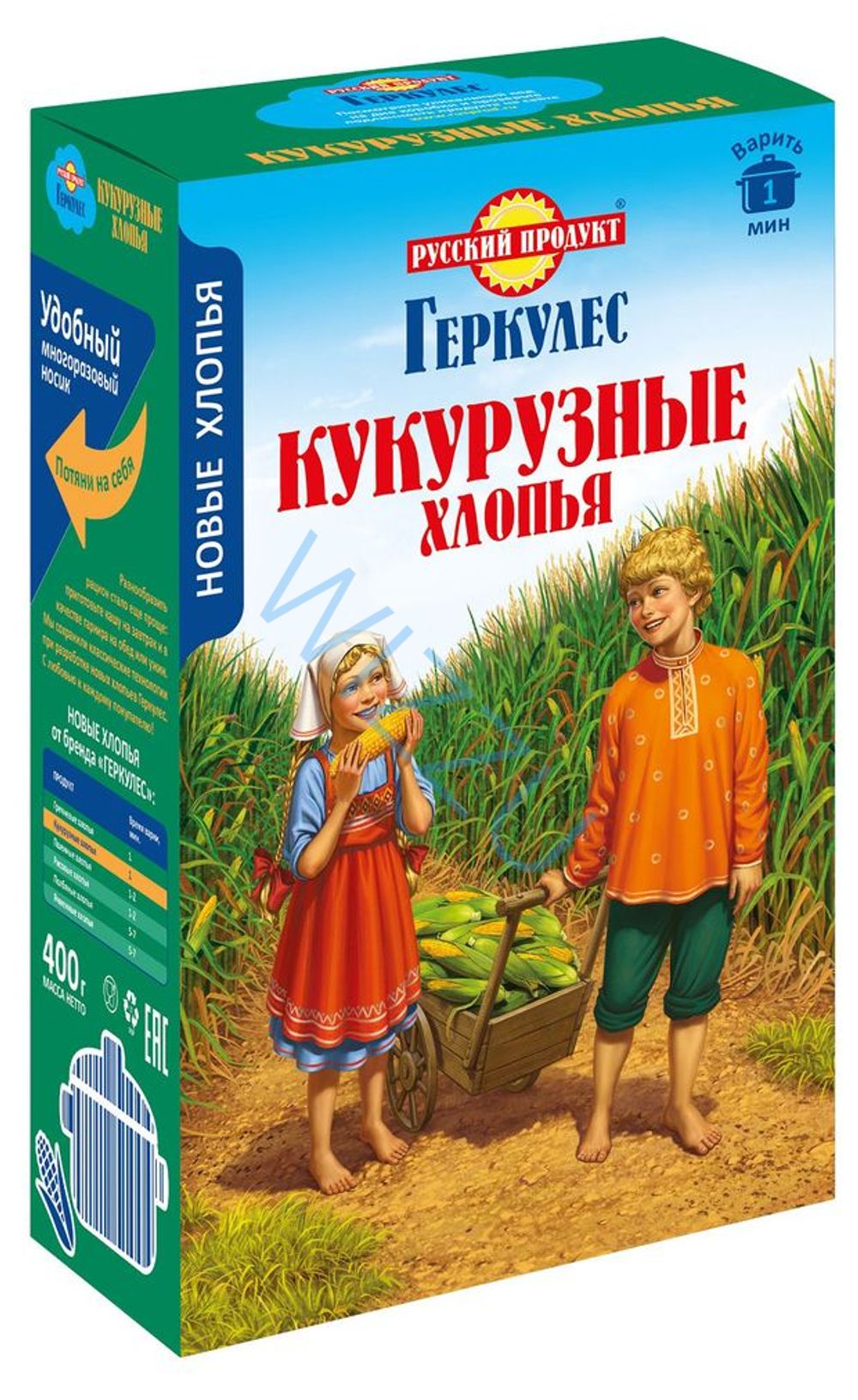 Геркулес Хлопья Кукурузные 400г/1*6 шт в SRP ш/б
