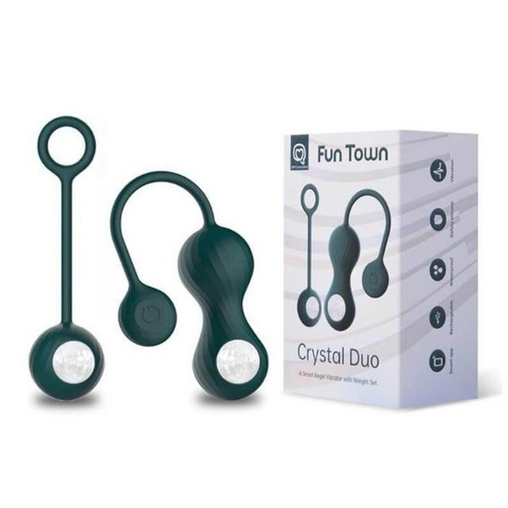 Изумрудные вагинальные шарики Magic Motion Crystal Duo Smart Kegel Vibrator with Weight Set (Цвет: изумрудный)