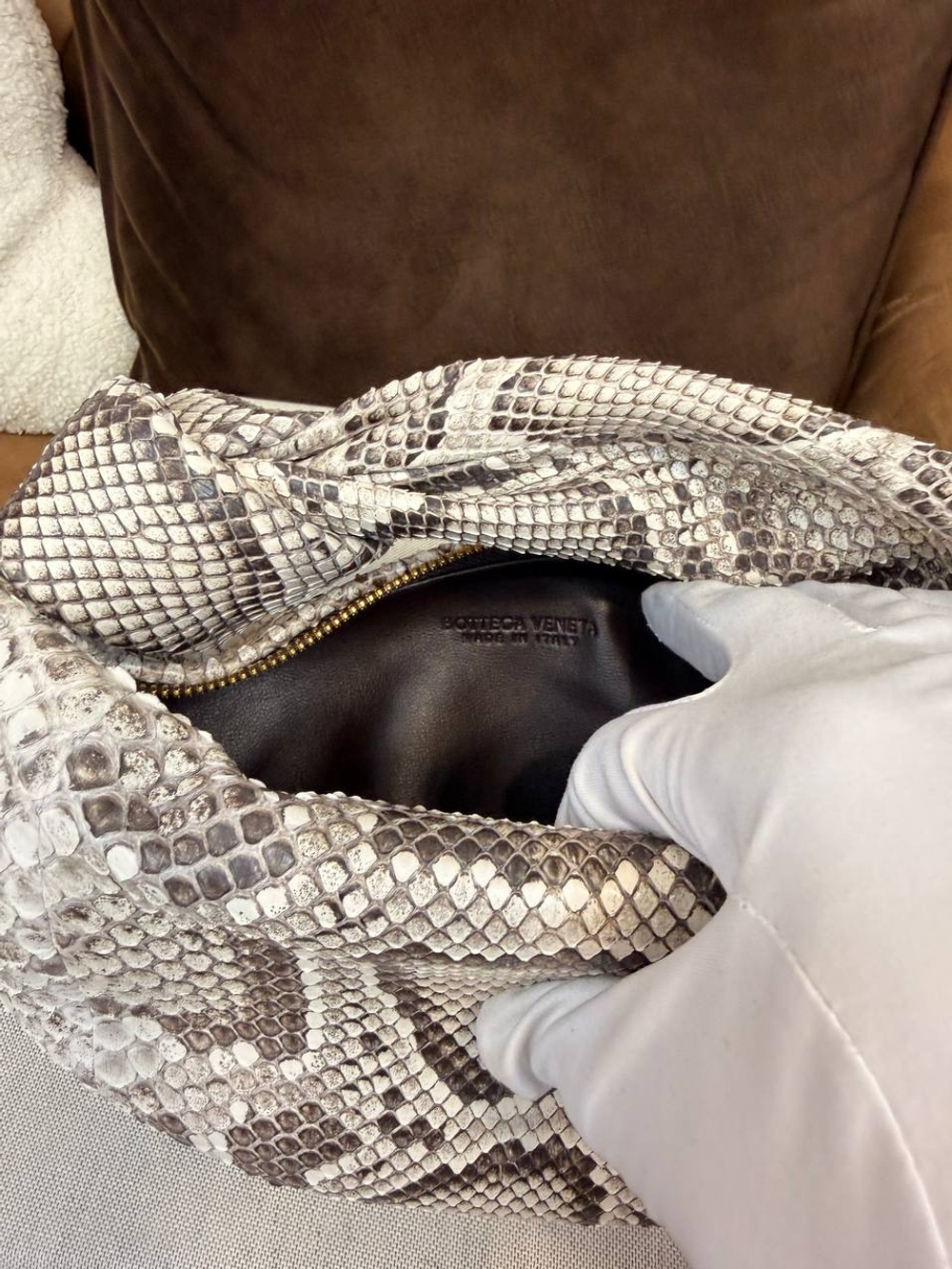 Клатч-Сумка Bottega Veneta Mini Jobie из кожи Питона