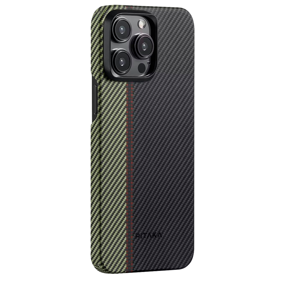 Чехол из арамидного волокна с поддержкой MagSafe PITAKA Fusion Weaving MagEZ Case 4 600D для iPhone 15 Pro Max, Overture (Увертюра)