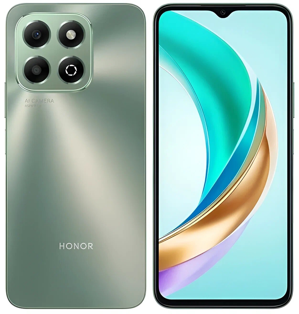 Смартфон Honor X6b 6/256Gb, Ростест(ЕАС), Nano-SIM, Android 14, 6.56", зелёный