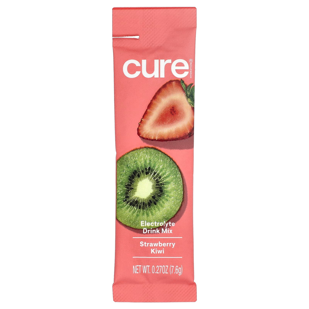 Cure Hydration, смесь для приготовления электролитического напитка, клубника и киви, 14 пакетиков по 7,6 г (0,27 унции) каждый