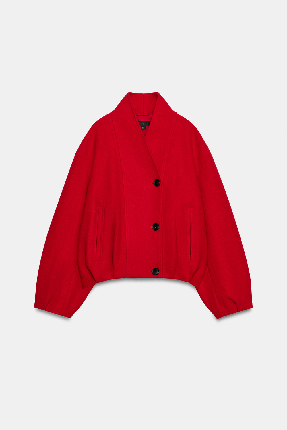 ДВУБОРТНАЯ КУРТКА ИЗ МЯГКОЙ ТКАНИ — ZARA