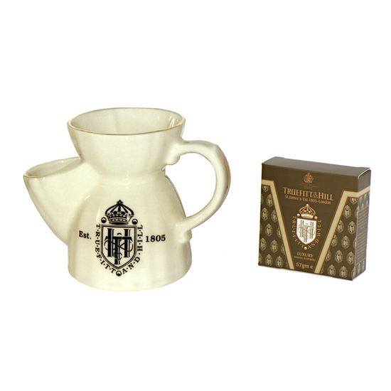 Кружка для бритья Truefitt&Hill White Cream Shaving Mug (бежевая, фарфор) 00051