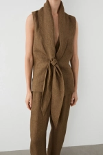 Жилет с льняными шнурками - MASSIMO DUTTI