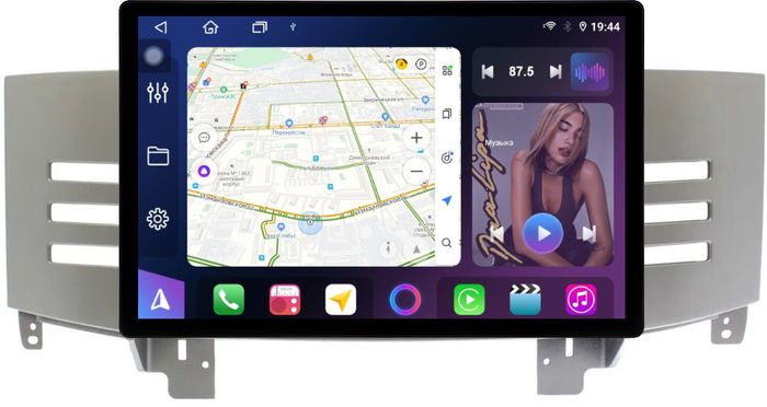 Магнитола для Toyota Mark X 120 2004-2009 (правый руль) - FarCar BX877 монитор 13" 2K QLED на Android 13, TS10, 6+128, CarPlay, 4G SIM-слот