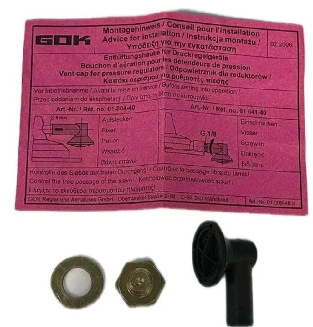 Редуктор регулятор давления газа GOK 01-006-00, 6 кг/час 50мБар (Германия)