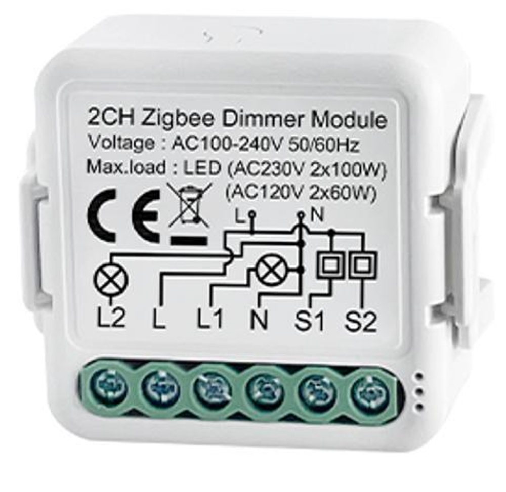 реле диммер 2 канальный / zigbee / GS-ZMD02